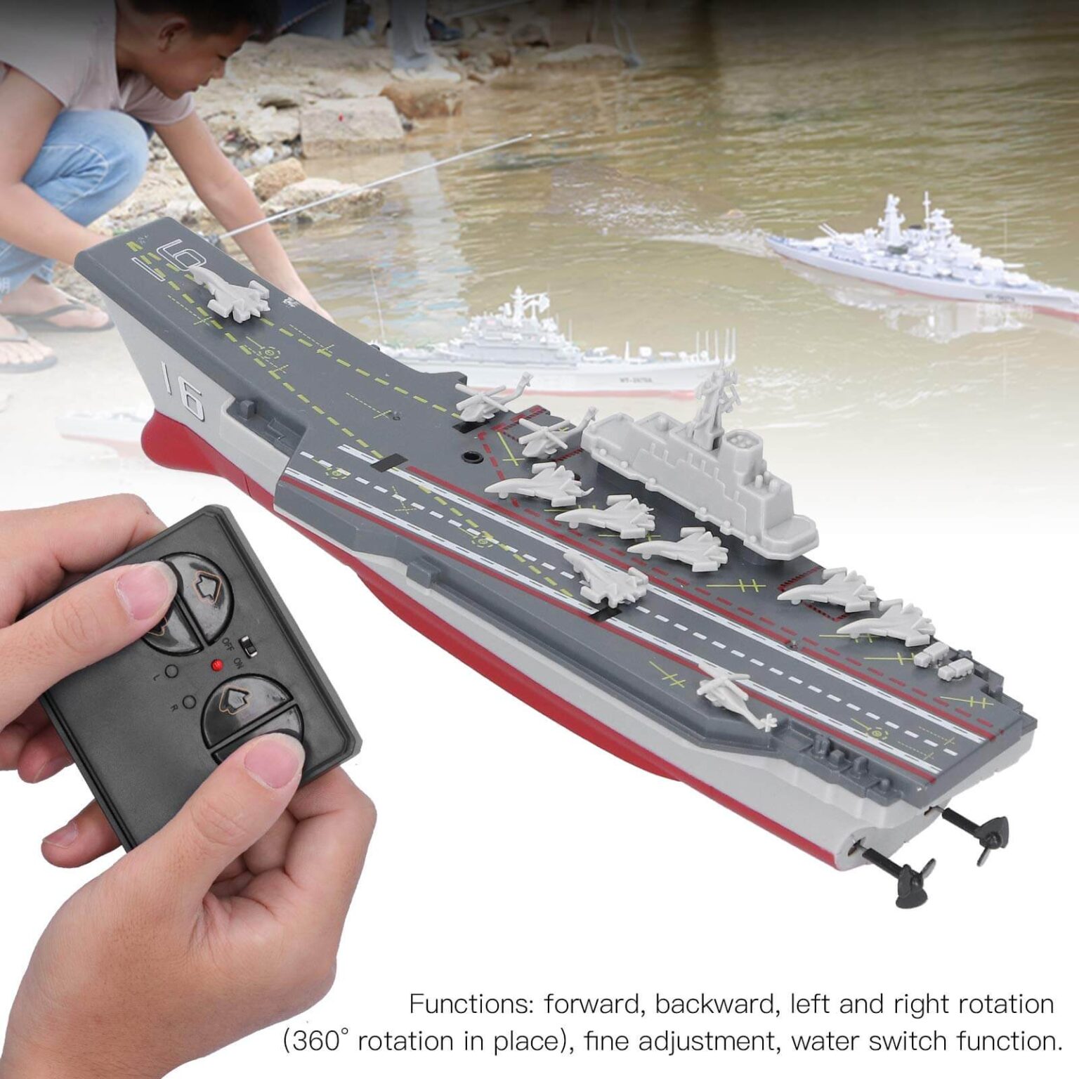 Rc Aircraft Carrier Remote Control Battleship Model Warship Cruiser Electric Waterproof Boat Toy