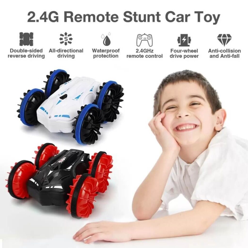 Stunt Amphibious Car for Kids – 2.4Ghz 360 Rotate Water and Land 4WD ...