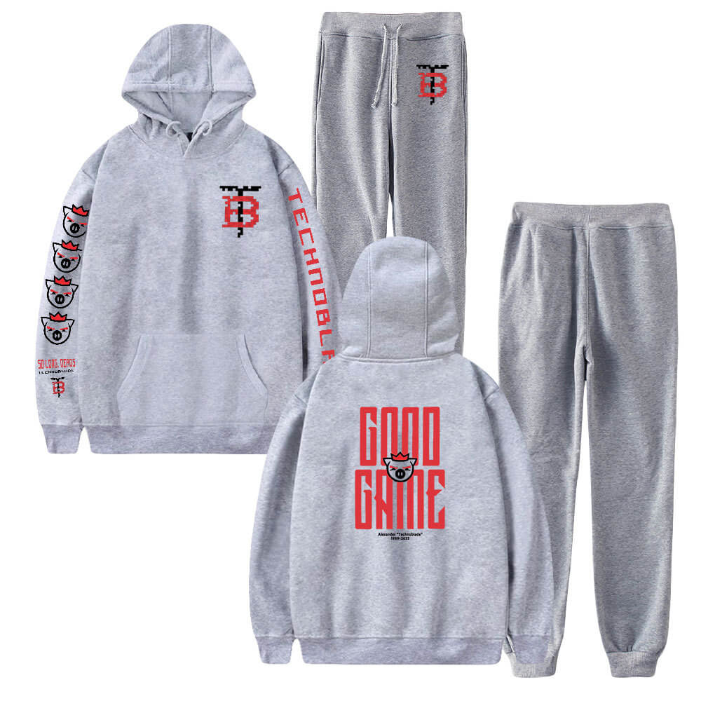 Technoblade Hoodie and Pants Unisex Casual Outfit Cosplay Pullover Set ...