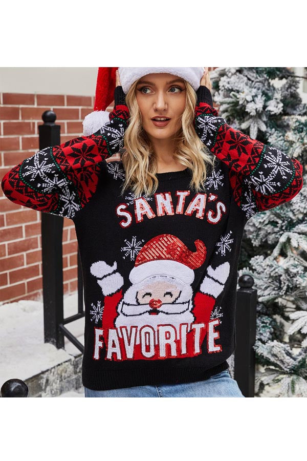 Ugly Christmas Sweaters Santa Claus Sweaters For Women Nalagila 1386